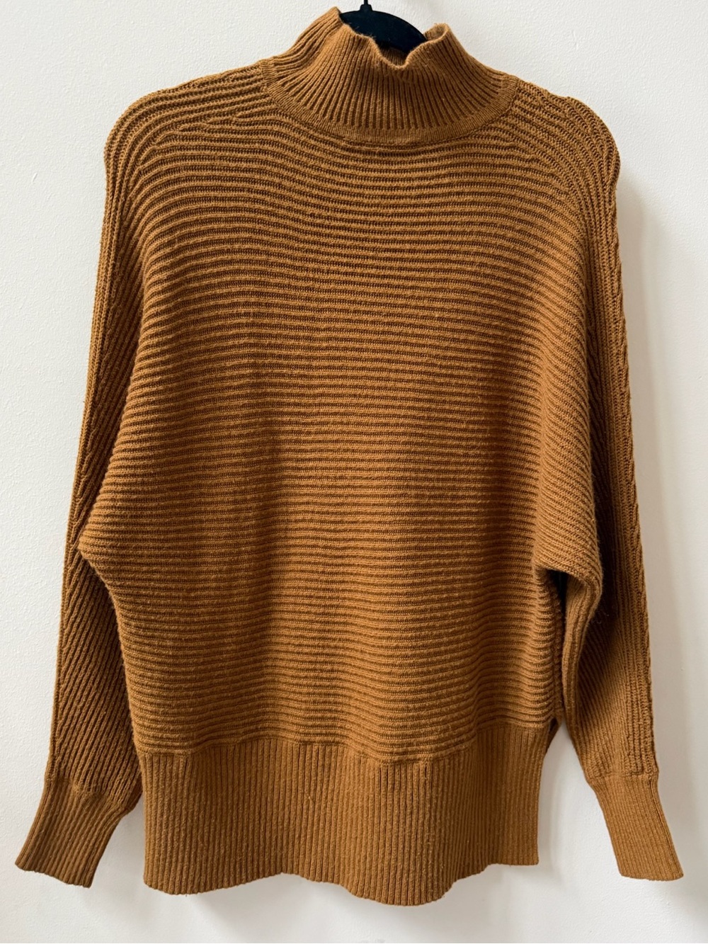 Ann Taylor for LOFT Ribbed Mock Neck Sweater - Caramel Size Large